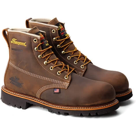 Thorogood Men's American Heritage 6" Waterproof Work Boot -Brown- 804-4514 7.0 / Medium / Brown - Overlook Boots