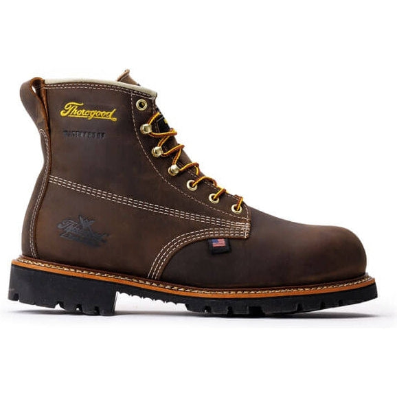 Thorogood Men's American Heritage 6" Waterproof Work Boot -Brown- 804-4514  - Overlook Boots