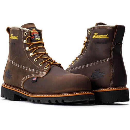 Thorogood Men's American Heritage 6" Waterproof Work Boot -Brown- 804-4514  - Overlook Boots