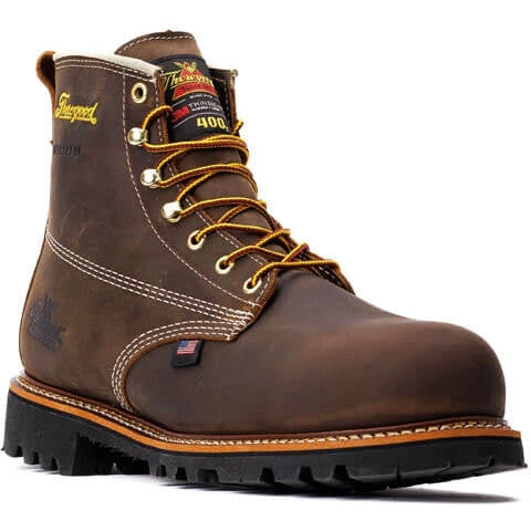 Thorogood Men's American Heritage 6" Waterproof Work Boot -Brown- 804-4514  - Overlook Boots