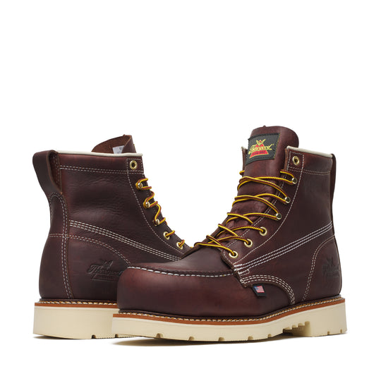 Thorogood Men's American Legacy 6" Nano Moc Toe Slip Resistant Work Boot - Brown - 804-6110