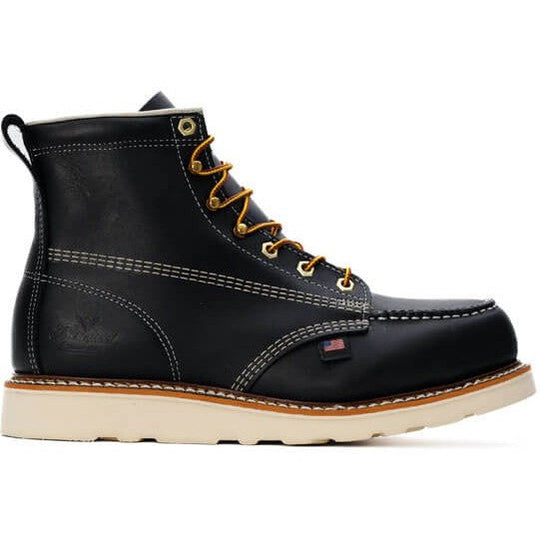 Thorogood Men's American Heritage 6" Wedge Work Boot - Black - 804-6201 8.0 / Medium / Black - Overlook Boots