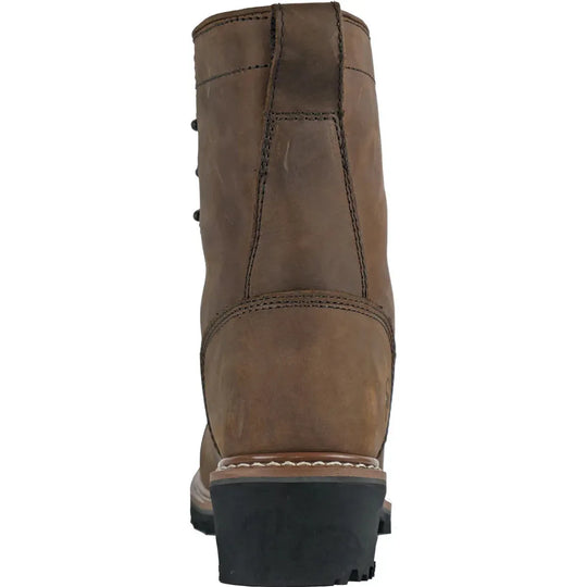 Hoss Men's Cross Cut Kiltie 8" Comp Toe Waterproof Logger Work Boot- Brown- 80715 - Overlook Boots