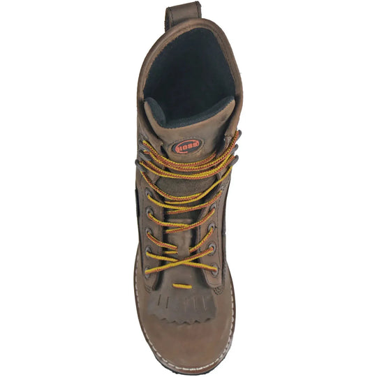 Hoss Men's Cross Cut Kiltie 8" Comp Toe Waterproof Logger Work Boot- Brown- 80715 - Overlook Boots