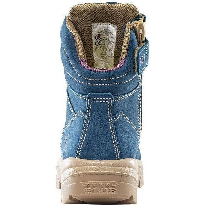 Steel Blue Women's Cross 6" Steel Toe Waterproof Side Zipper Work Boot -Blue- 812861 - Overlook Boots