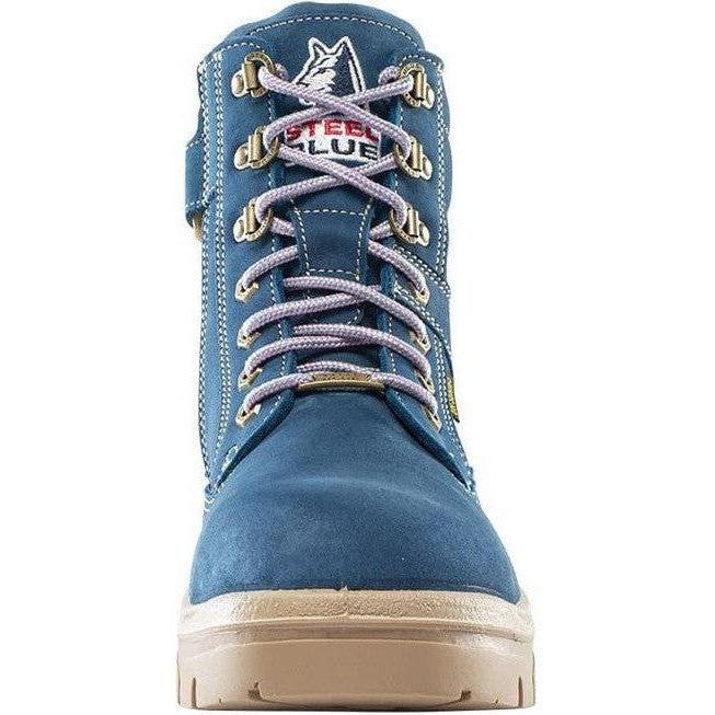 Steel Blue Women's Cross 6" Steel Toe Waterproof Side Zipper Work Boot -Blue- 812861 - Overlook Boots