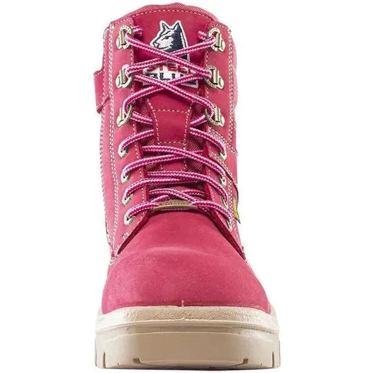 Steel Blue Women's Cross 6" Steel Toe Waterproof Side Zipper Work Boot -Pink- 812861 - Overlook Boots