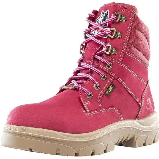 Steel Blue Women's Cross 6" Steel Toe Waterproof Side Zipper Work Boot -Pink- 812861 - Overlook Boots