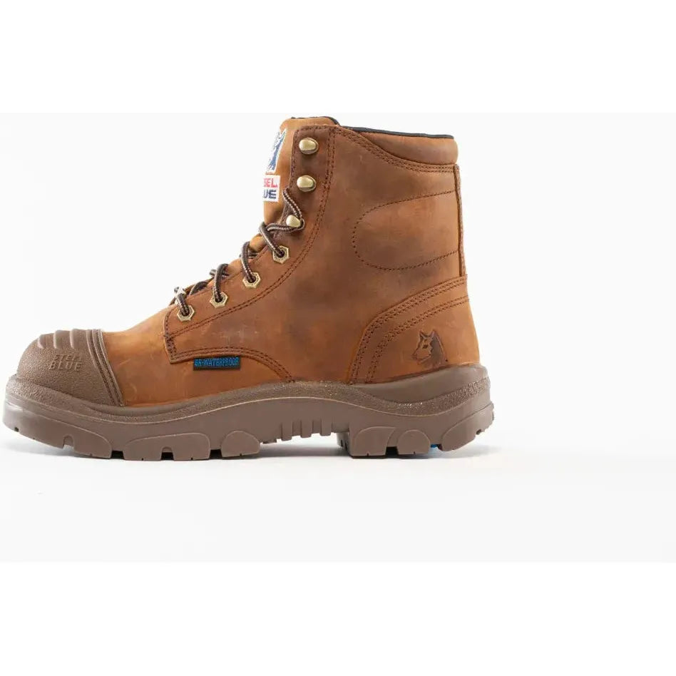Steel Blue Men's Argyle Scuff 6" Steel Toe WP Work Boot- Brown- 812962 - Overlook Boots