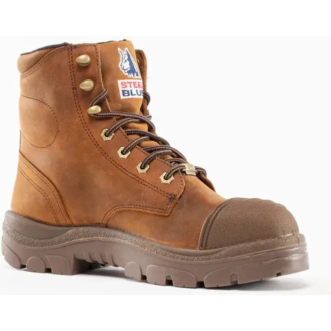 Steel Blue Men's Argyle Scuff 6" Steel Toe WP Work Boot- Brown- 812962 - Overlook Boots