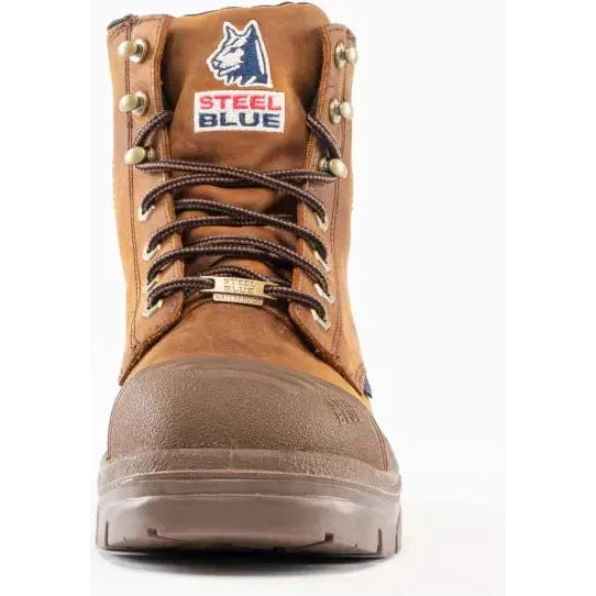 Steel Blue Men's Argyle Scuff 6" Steel Toe WP Work Boot- Brown- 812962 - Overlook Boots