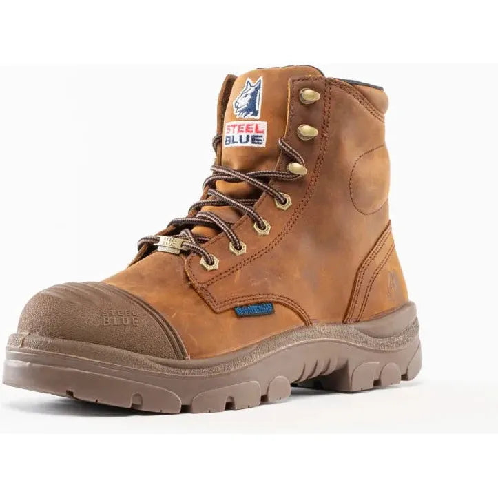 Steel Blue Men's Argyle Scuff 6" Steel Toe WP Work Boot- Brown- 812962 - Overlook Boots