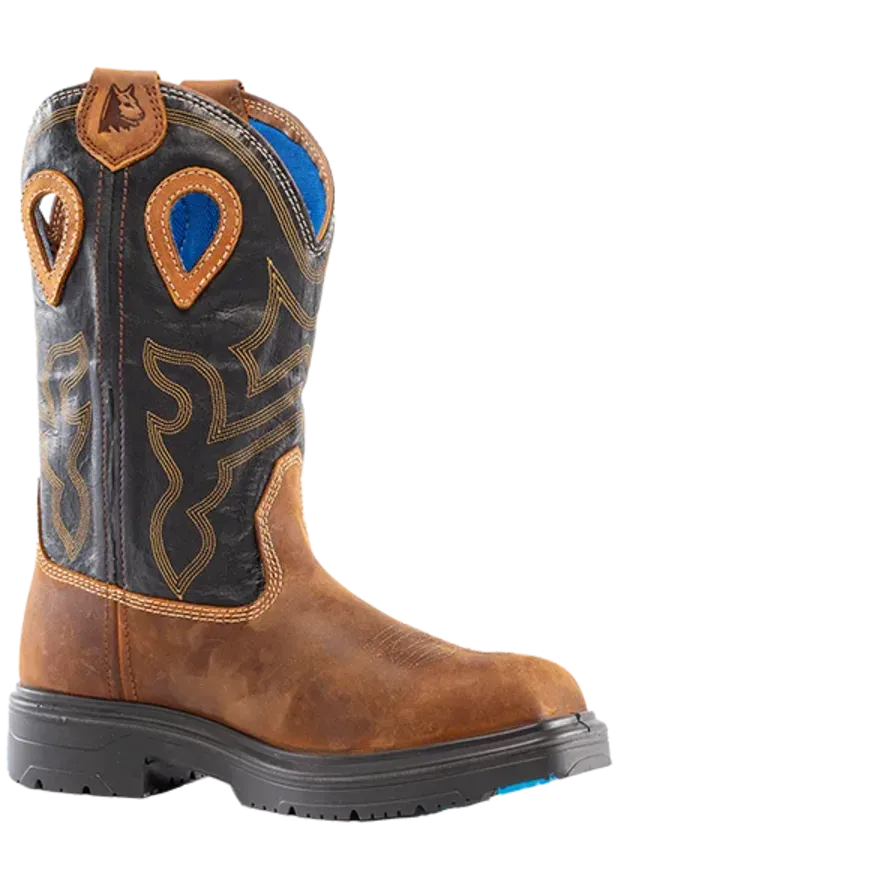 Steel Blue Men's Blue Heeler Steel Toe WP Western Work Boot- Black- 813945 - Overlook Boots