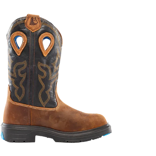 Steel Blue Men's Blue Heeler Steel Toe WP Western Work Boot- Black- 813945 - Overlook Boots