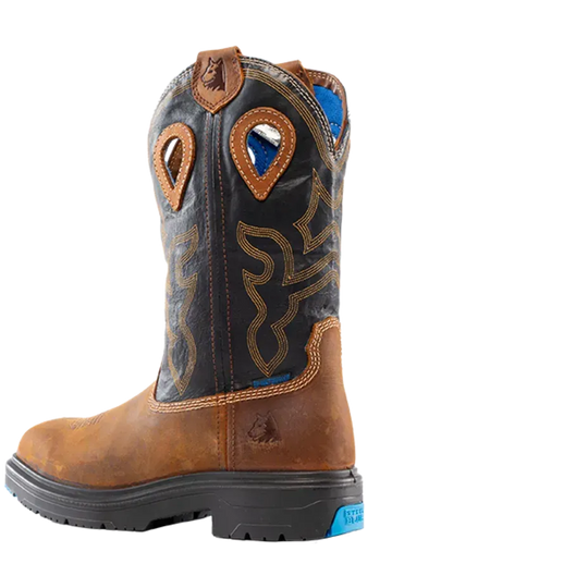 Steel Blue Men's Blue Heeler Steel Toe WP Western Work Boot- Black- 813945 - Overlook Boots