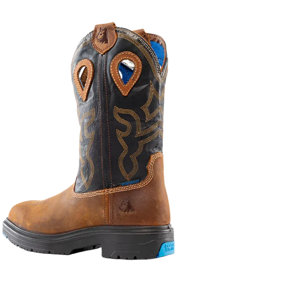 Steel Blue Men's Blue Heeler Steel Toe WP Western Work Boot- Black- 813945 - Overlook Boots