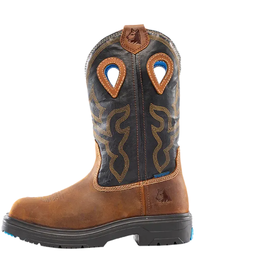 Steel Blue Men's Blue Heeler Steel Toe WP Western Work Boot- Black- 813945 - Overlook Boots