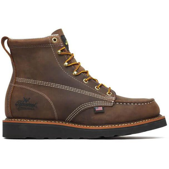 Thorogood Men's American Heritage 6" Moc Toe Wedge Work Boot - Brown - 814-4135 7.0 / Medium / Brown - Overlook Boots