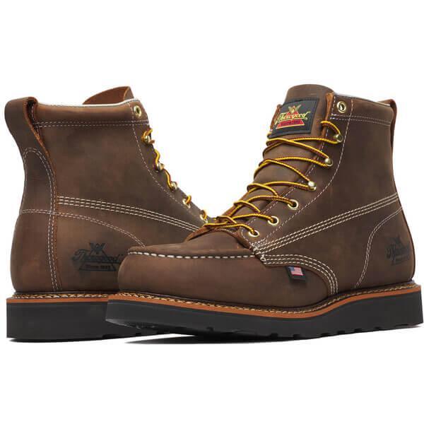 Thorogood Men's American Heritage 6" Moc Toe Wedge Work Boot - Brown - 814-4135 - Overlook Boots
