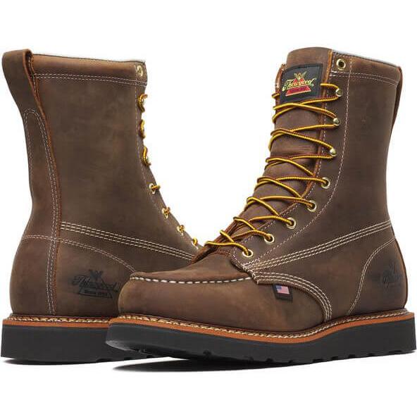 Thorogood Men's American Heritage 8" Moc Toe Wedge Work Boot - Brown - 814-4235 - Overlook Boots