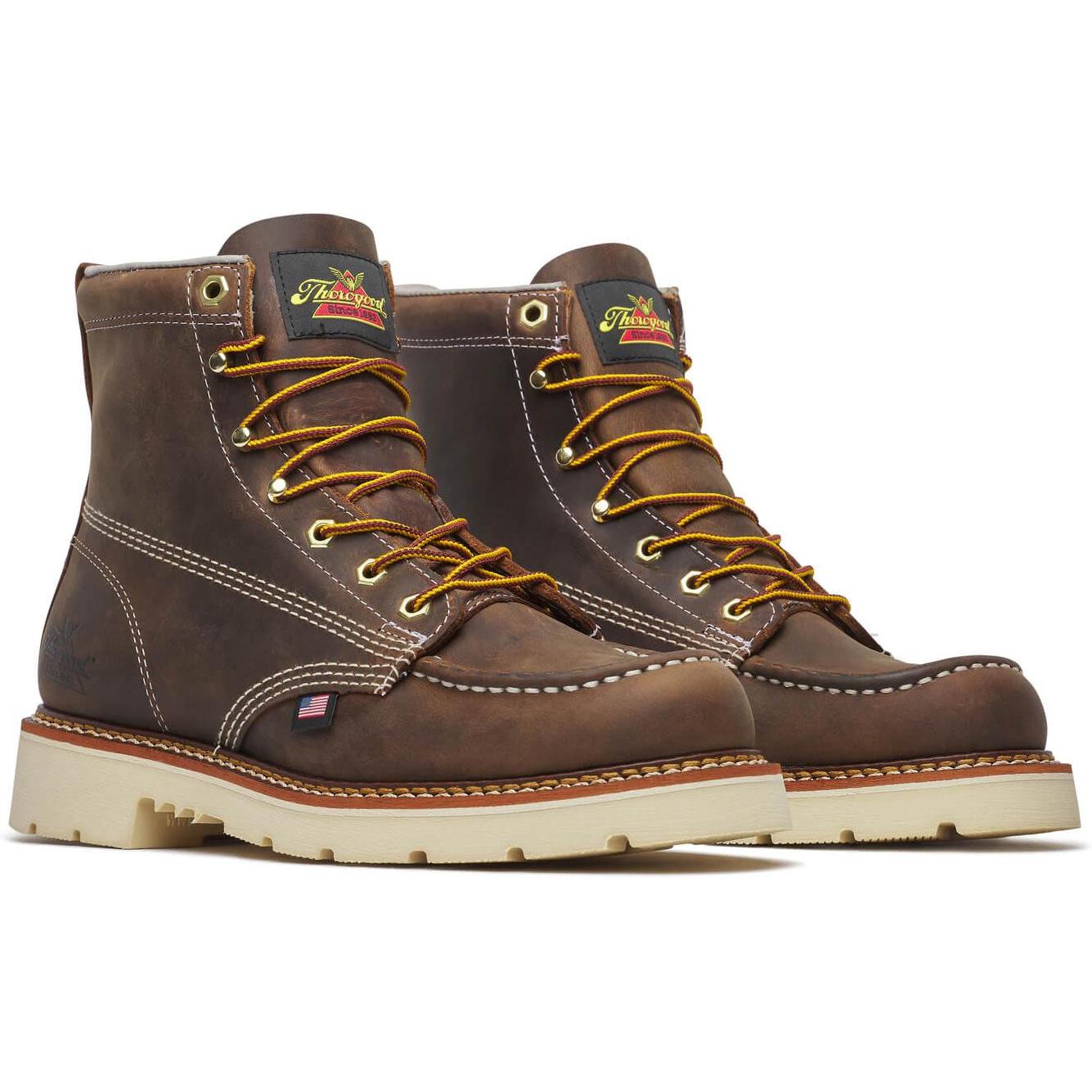 Thorogood Men's American Heritage 6" Moc Toe 90 Work Boot - Brown - 814-4375 - Overlook Boots