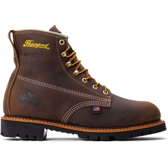 Thorogood Men's American Heritage 6" CT Waterproof Work Boot -Brown- 814-4514  - Overlook Boots