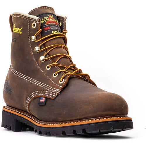 Thorogood Men's American Heritage 6" CT Waterproof Work Boot -Brown- 814-4514  - Overlook Boots