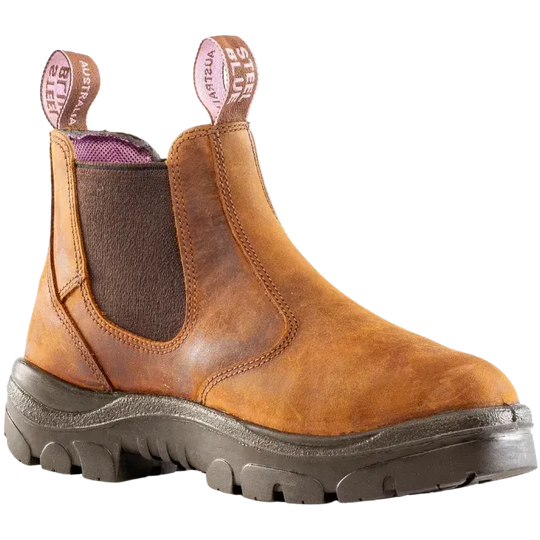 Steel Blue Women's Hobart Ladies 6" Steel Toe WP Work Boot- Brown - 812891 5 / Wide / Brown - Overlook Boots
