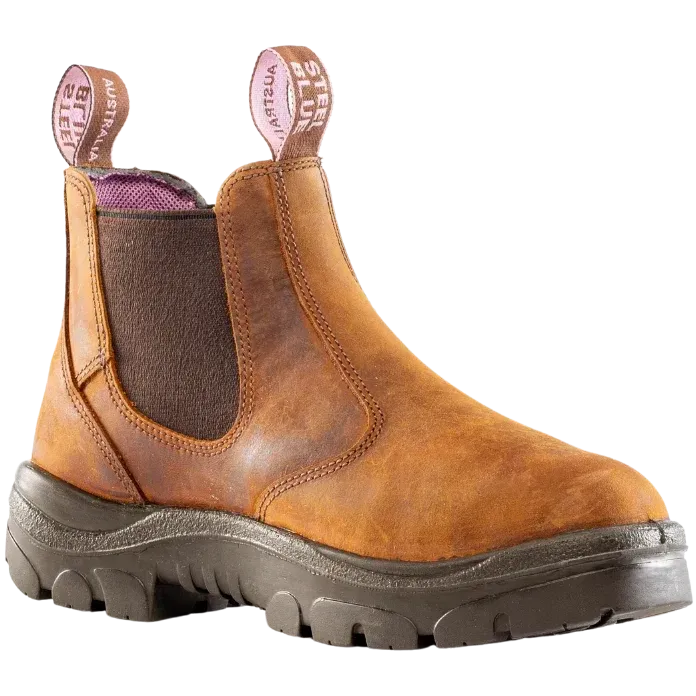 Steel Blue Women's Hobart Ladies 6" Steel Toe WP Work Boot- Brown - 812891 5 / Wide / Brown - Overlook Boots