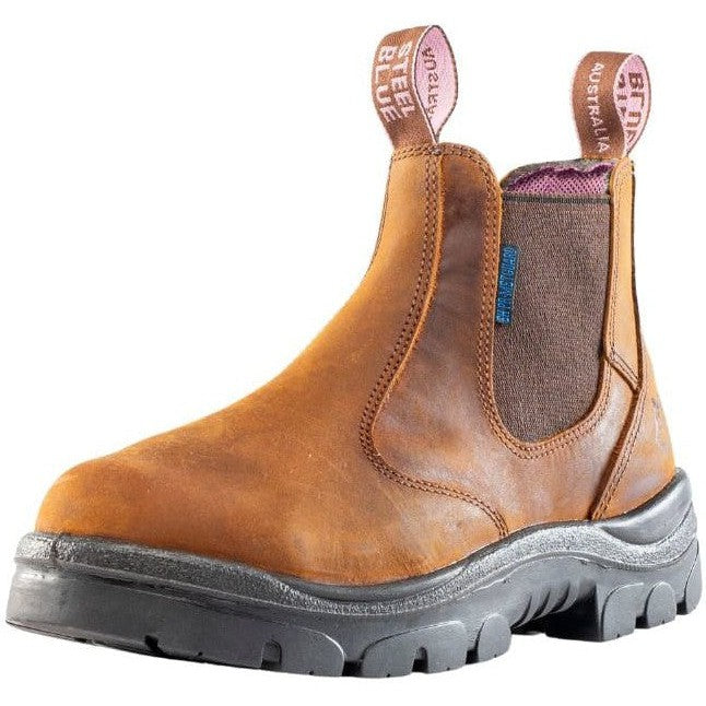 Steel Blue Women's Hobart Steel Toe Waterproof Metguard Work Boot -Brown- 892854 - Overlook Boots