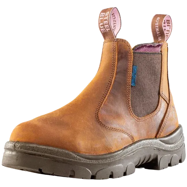 Steel Blue Women's Hobart Ladies 6" Steel Toe WP Work Boot- Brown - 812891 - Overlook Boots
