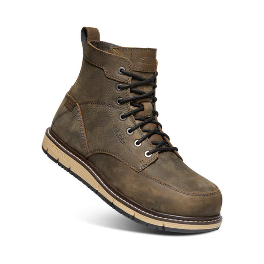 Keen Men's San Jose 6" Aluminum Toe Waterproof Work Boot- Brown- 1022106 - Overlook Boots