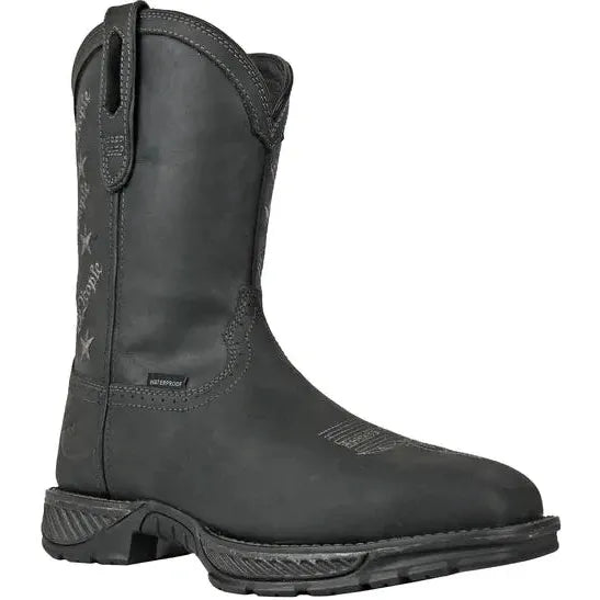 Hoss Men's We The People 8" Comp Toe Waterproof Pull On Western Work Boot- Black- 90123 - Overlook Boots