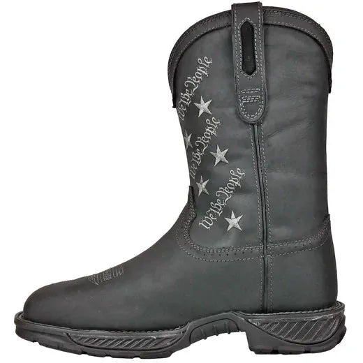 Hoss Men's We The People 8" Comp Toe Waterproof Pull On Western Work Boot- Black- 90123 - Overlook Boots