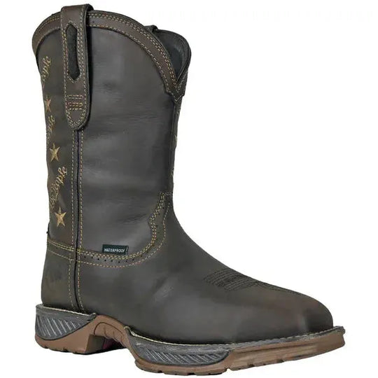 Hoss Men's We The People Comp Toe Waterproof Pull On Western Work Boot- Brown- 94023 6 / Medium / Brown - Overlook Boots