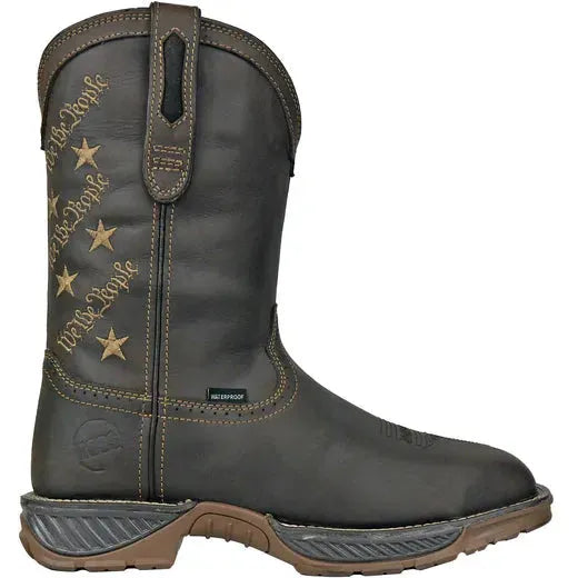 Hoss Men's We The People Comp Toe Waterproof Pull On Western Work Boot- Brown- 94023 - Overlook Boots