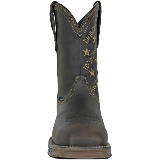 Hoss Men's We The People Comp Toe Waterproof Pull On Western Work Boot- Brown- 94023 - Overlook Boots