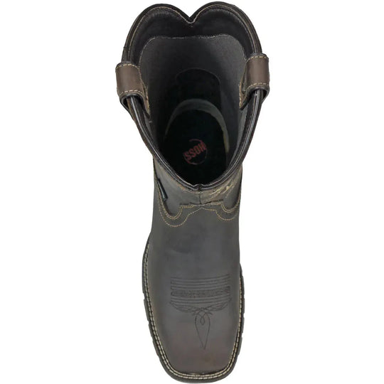 Hoss Men's We The People Comp Toe Waterproof Pull On Western Work Boot- Brown- 94023 - Overlook Boots
