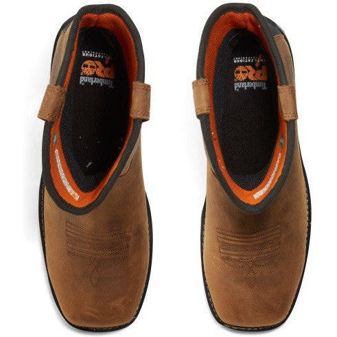 Timberland Pro Men's True Grit Pull On Composite Toe Waterproof Work Boot- Brown- TB1A24BH214 - Overlook Boots