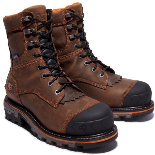 Timberland Pro Men's Boondock HD Comp Toe WP 400G Logger Work Boot - TB1A28SB214 7 / Medium / Brown - Overlook Boots