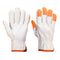 Portwest Leather Driver 100 Goat Orange Tip Gloves (12pk) - White - A261 Medium / White - Overlook Boots