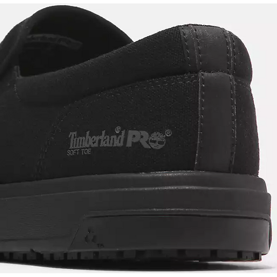Timberland Pro Men's Burbank Soft Toe Slip On Work Shoe -Black- TB0A619Y001 - Overlook Boots
