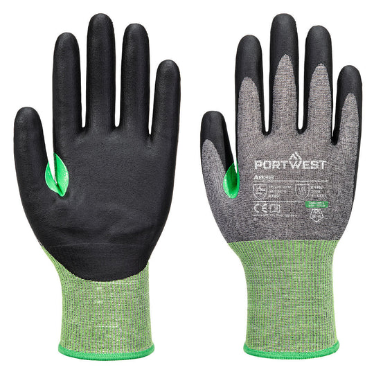 Portwest CS Cut C18 Nitrile Glove A3 - Gray/Black - 12 Pack - A636 XS - Overlook Boots