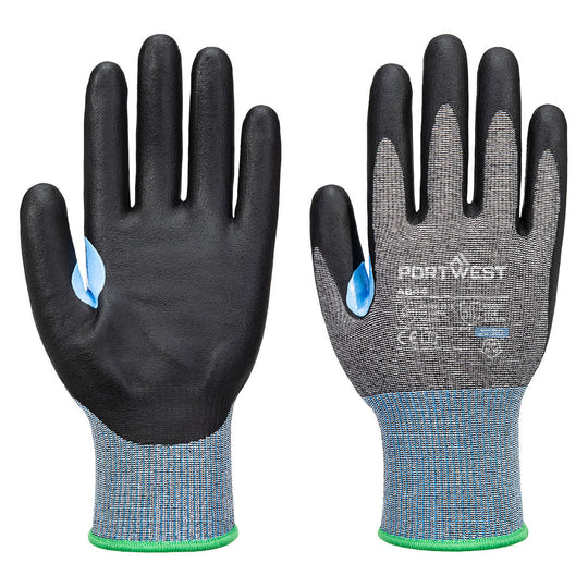Portwest CS Cut D15 Nitrile Glove A4 - Gray/Black - 12 Pack - A644 XS - Overlook Boots