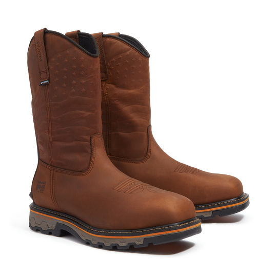 Timberland Pro Men's True Grit USA Comp Toe WP Wellington Work Boot - Brown - TB0A64CQEM4 - Overlook Boots