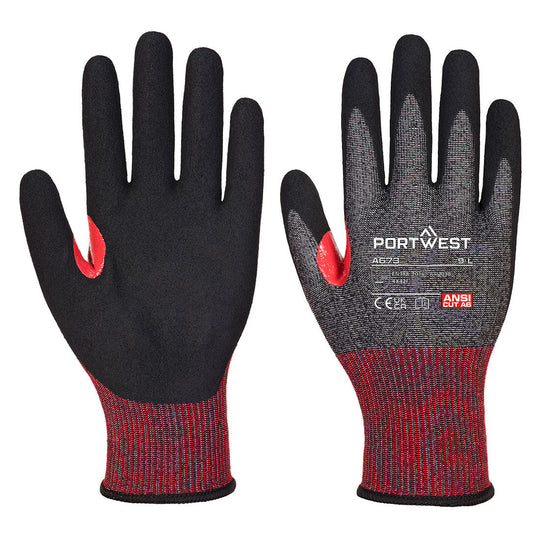 Portwest CS Cut F18 Nitrile Glove A6 - Black - 12 Pack - A673 XS / Black - Overlook Boots
