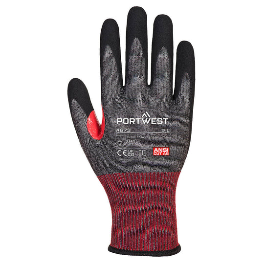 Portwest CS Cut F18 Nitrile Glove A6 - Black - 12 Pack - A673 - Overlook Boots