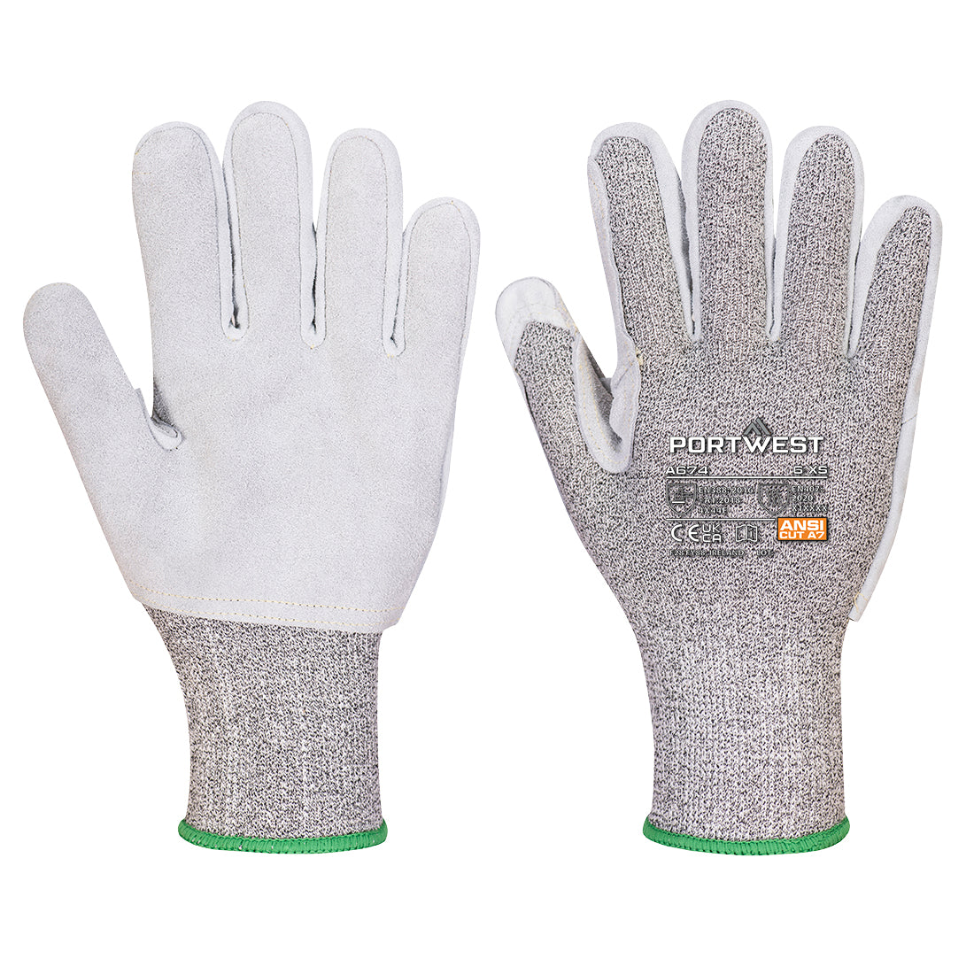 Portwest CS Cut F13 Leather Glove A7 - Black - 12 Pack - A674 XS - Overlook Boots