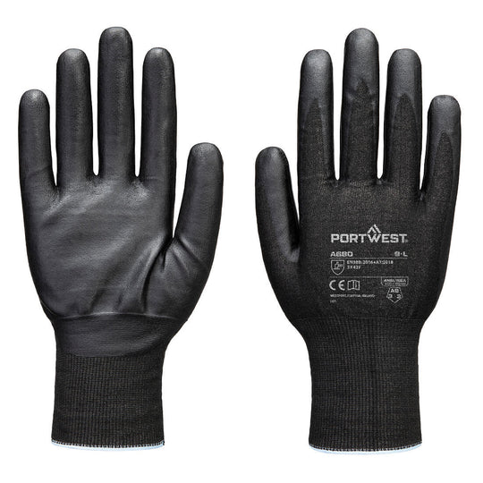 Portwest Cut F21 Nitrile Tungsten A9 Glove - Black - 12 Pack - A680 XS - Overlook Boots