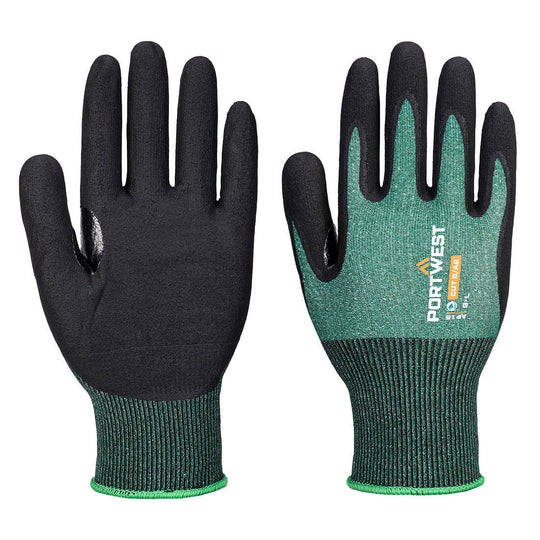 Portwest SG Cut B18 Nitrile Glove (Pk12) - Green/Black - AP15 S - Overlook Boots